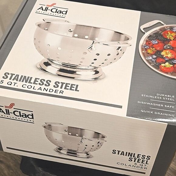 All-Clad Stainless Steel 5QT. Colander - Picture 6 of 8